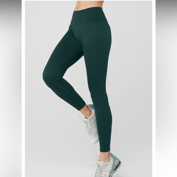 ALO Yoga Pants - ALO YOGA Seamless High-Waist Ribbed Legging Limited: Midnight Green Small NWT